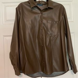 *BRAND NEW* Faux Leather Shirt Jacket